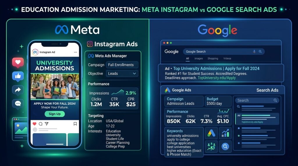 Meta Ads vs Google Ads for Coaching Institute