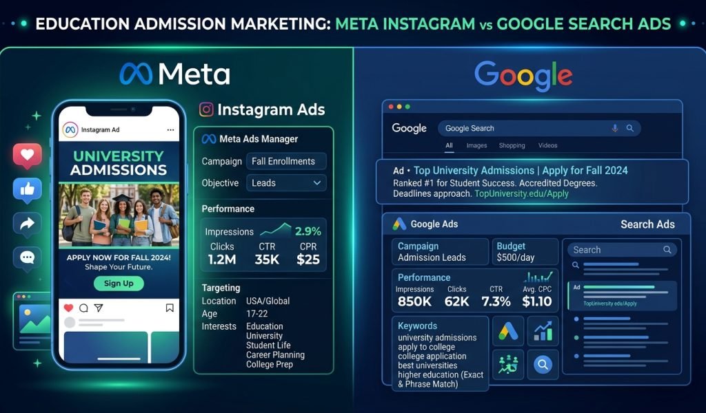 Meta Ads vs Google Ads for Coaching Institute